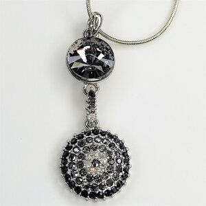 BLACK Fashion Rhinestone Crystal Pendant Necklace